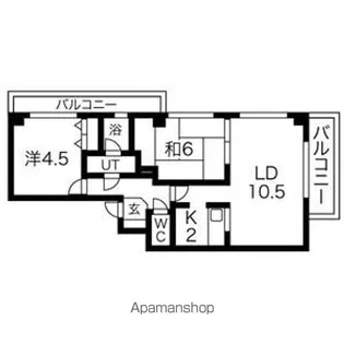 ラシュレ新発寒【3階】の間取り