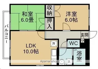 Uティーハイツ【101号室】の間取り