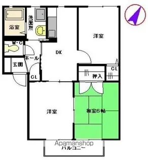 ディアス花山手壱番館【202号室】の間取り