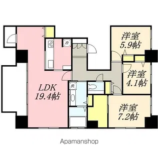 ダイアパレス円山北町【7階】の間取り