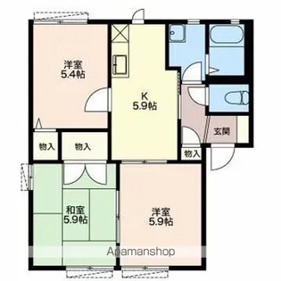 ロイヤルタウンC【1階】の間取り