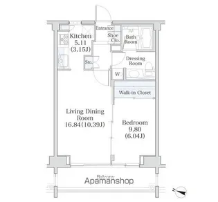 パークフラッツ市谷台町坂【3階】の間取り