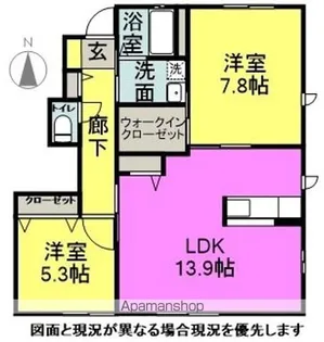 ブランシェ藤森【A101号室】の間取り