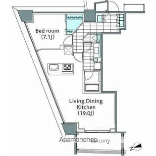 コンフォリア新宿イーストサイドタワー【14階】の間取り