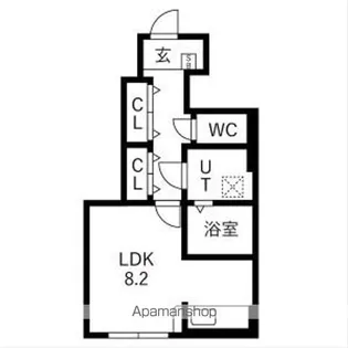 アクアフィオーレ江南【102号室】の間取り