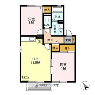 ひばり野ハイツ C【1階】の間取り