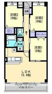 プラスパー旭通り【5階】の間取り