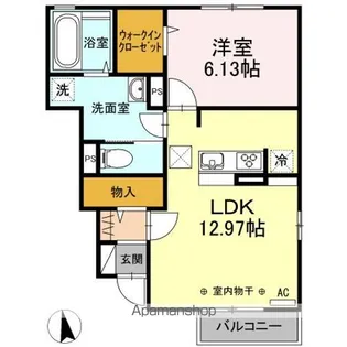 サンハウス梅津【1階】の間取り