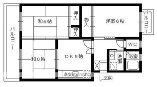 サンハイツ三苫【4階】の間取り