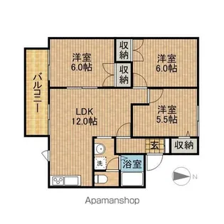 ハイツせみじまB【102号室】の間取り