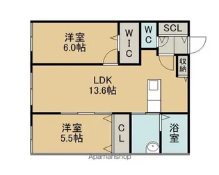 メゾン・ド・ソレイユA【105号室】の間取り