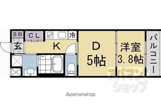 レシオス京都西院【101号室】の間取り