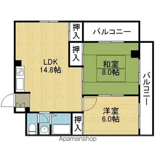 シャンボール今里II番館【2階】の間取り