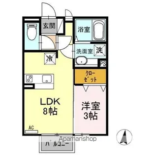 ALICE GARDEN NAKAJIMA AB【1階】の間取り