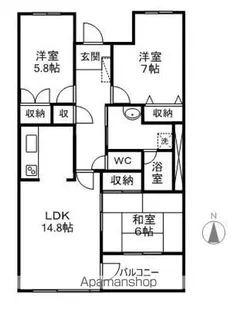 東峯プレイス【5階】の間取り