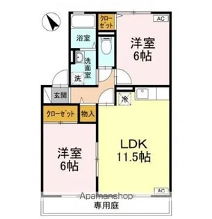 ファミール山岡 C棟【1階】の間取り
