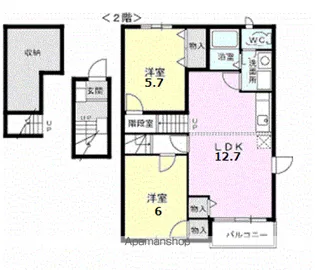 ラ・カスカータ【2階】の間取り