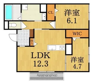 RETORIA瓦口EAST【1階】の間取り