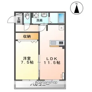 ジュネス山鼻【1階】の間取り