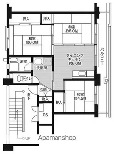 ビレッジハウス大池1号棟【208号室】の間取り