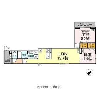 セレスティア江戸川III【2階】の間取り