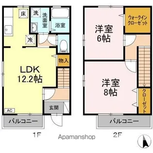 クレマンティーヌ B棟【1階】の間取り