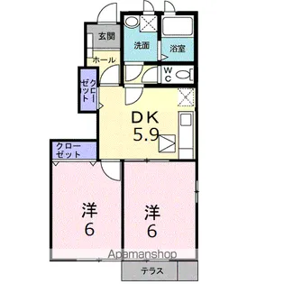 福岡県久留米市高良内町【アパート】の間取り