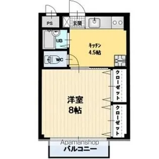 SOUTHERN CROSS谷地【202号室】の間取り