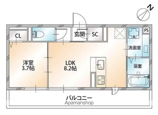 ホワイト ヒル【1階】の間取り