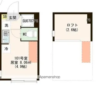 シースカイ平井【1階】の間取り
