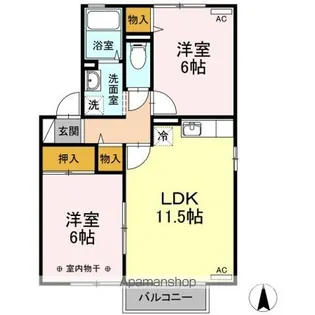 グランシャリオ AB【2階】の間取り