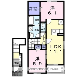 スプリングフィールドⅦ A【2階】の間取り