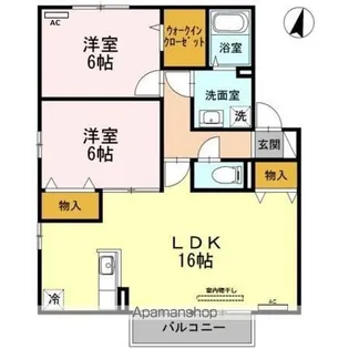 クニーズコート E棟【2階】の間取り