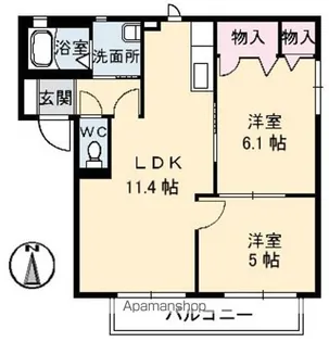 シャーメゾン鈴木【1階】の間取り