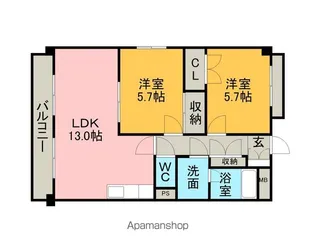 レージュ東栄【3階】の間取り