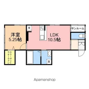 フランボワーズ【101号室】の間取り