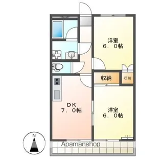 ファインパークⅡ【206号室】の間取り