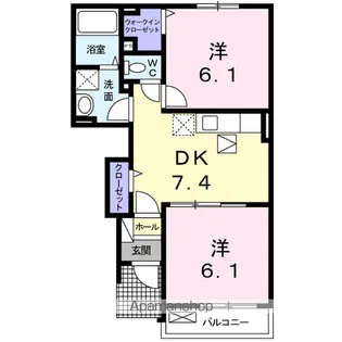 カーサ・フェリーチェA【1階】の間取り