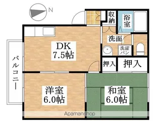 プレジールタクミB棟【205号室】の間取り