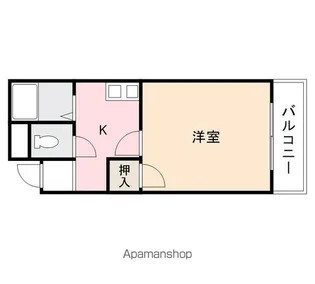ハイツ福岡【201号室】の間取り