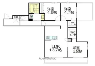ミルクリスタル杉並【3階】の間取り