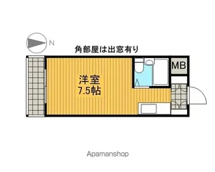 1Rの間取り画像