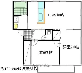 ル・グラフォート B棟【202号室】の間取り