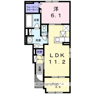 イースト・シップ六番館【1階】の間取り