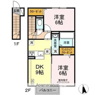 ヴァルム B【2階】の間取り