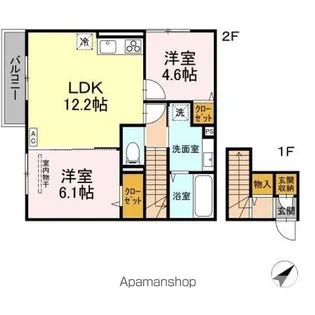 ブリリアントYN【2階】の間取り