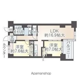 イーグルヘッド橦木【11階】の間取り