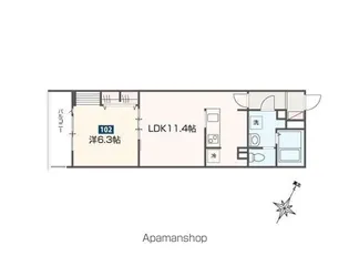 1LDKの間取り画像