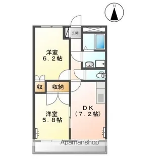 ラフィネ上恵土【2階】の間取り