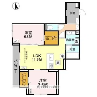 RESIDENCE KAZE 楓【1階】の間取り